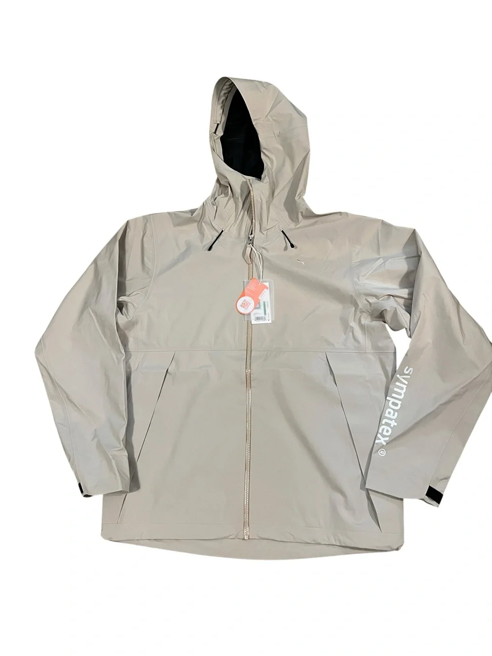PUMA MMQ Packable Sympatex Windbreaker Jacket Beige Tan Size Large NWT
